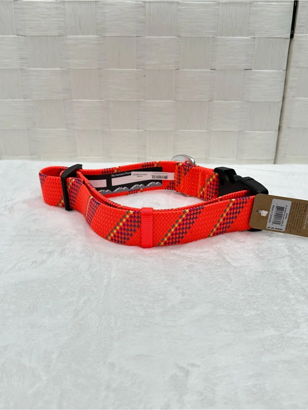 Arcadia Trail XL Coral Orange Paracord Dog Collar Reflective NWT 18.125-28”